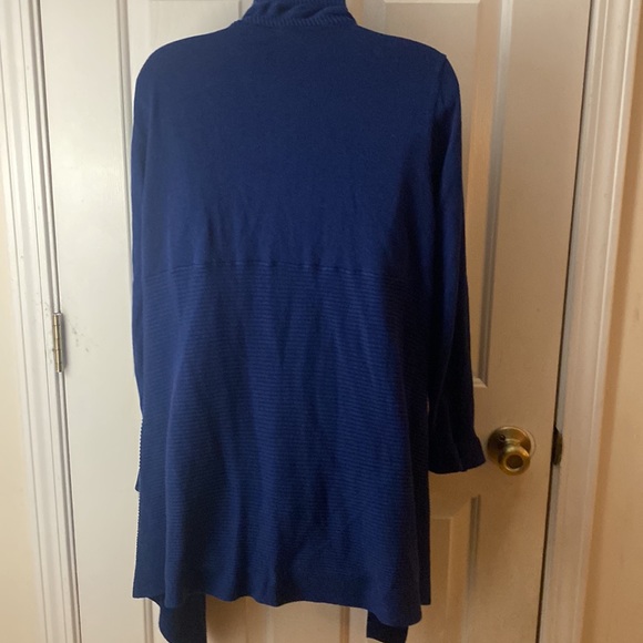 Long ruffled cardigan navy blue - Picture 5 of 7